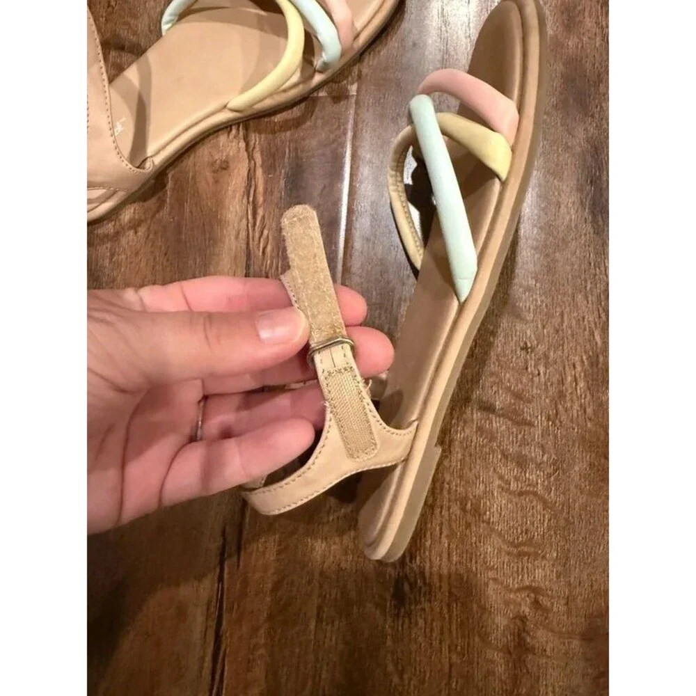 Cat & Jack Pastel Velcro Hook Flat Summer Sandals